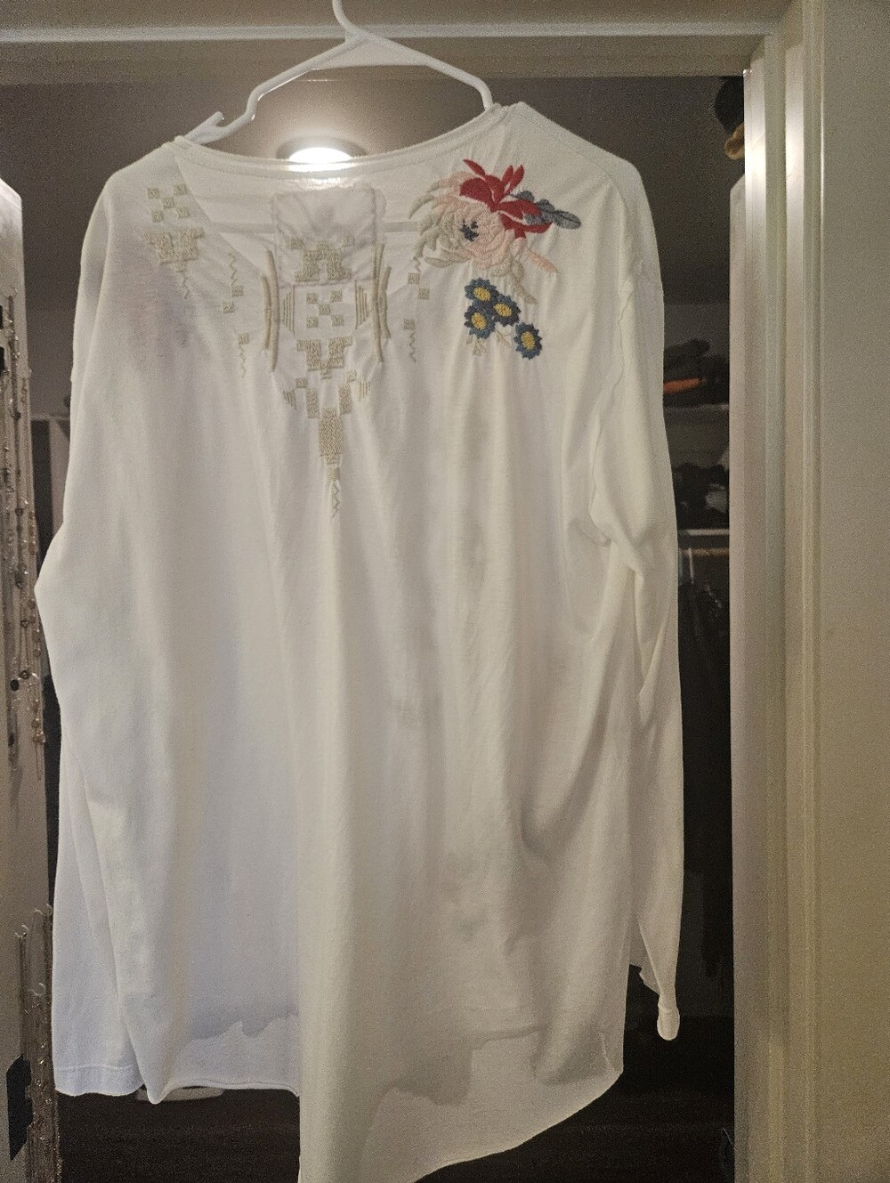 Johnny Was Floral Embroidered  Sheer T Shirt- Medium - Picture 2 of 11